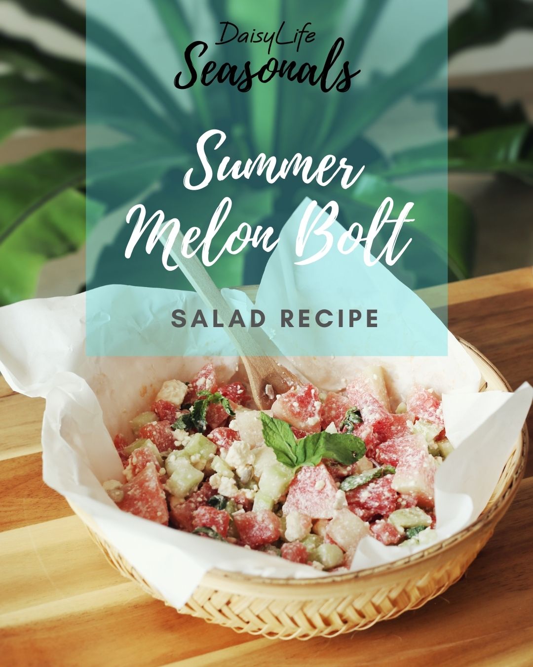 SUMMER MELON BOLT: A Summer Salad Recipe with Watermelon, Cucumber and Feta Cheese