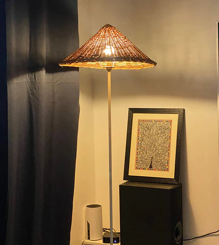 Natural, simple wicker handwoven lampshade 