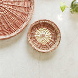 DaisyLife natural wicker Plate Baskets for storage dining table and kitchen