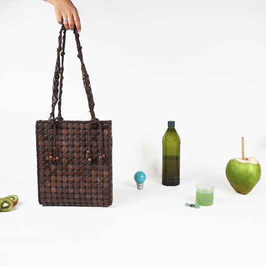 'Sepia' coconut handbag