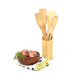 DaisyLife natural All Purpose Bare Bamboo Spoon with stand