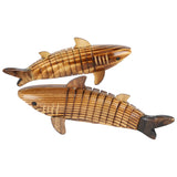 Wooden shark kept on the table as office room decor