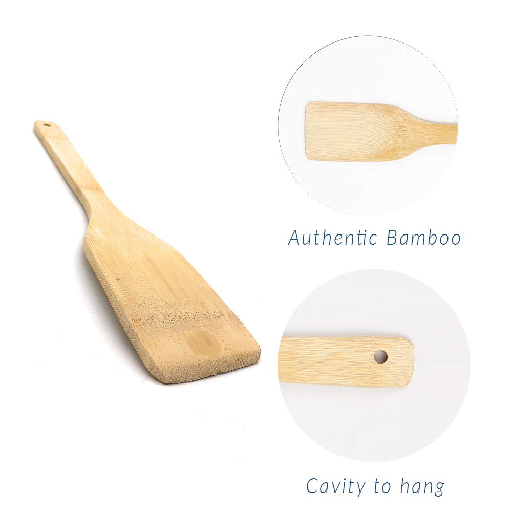 DAIYSLIFE Natural and Eco-Friendly Bamboo Spatula Spoons for non-stick pans 