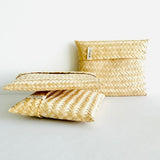 Close up Natural, handmade Bamboo Gift Bag for beautiful and thoughtful gifting.