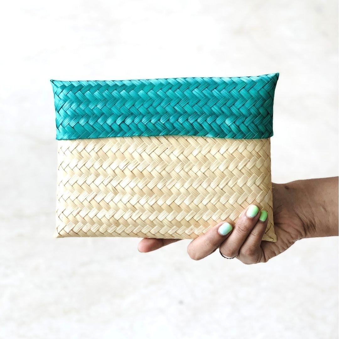 Close up Natural, handmade Bamboo Gift Bag for beautiful and thoughtful gifting.