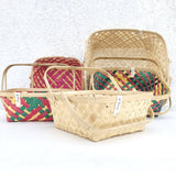 Multicolour Natural Bamboo Square Caddy.