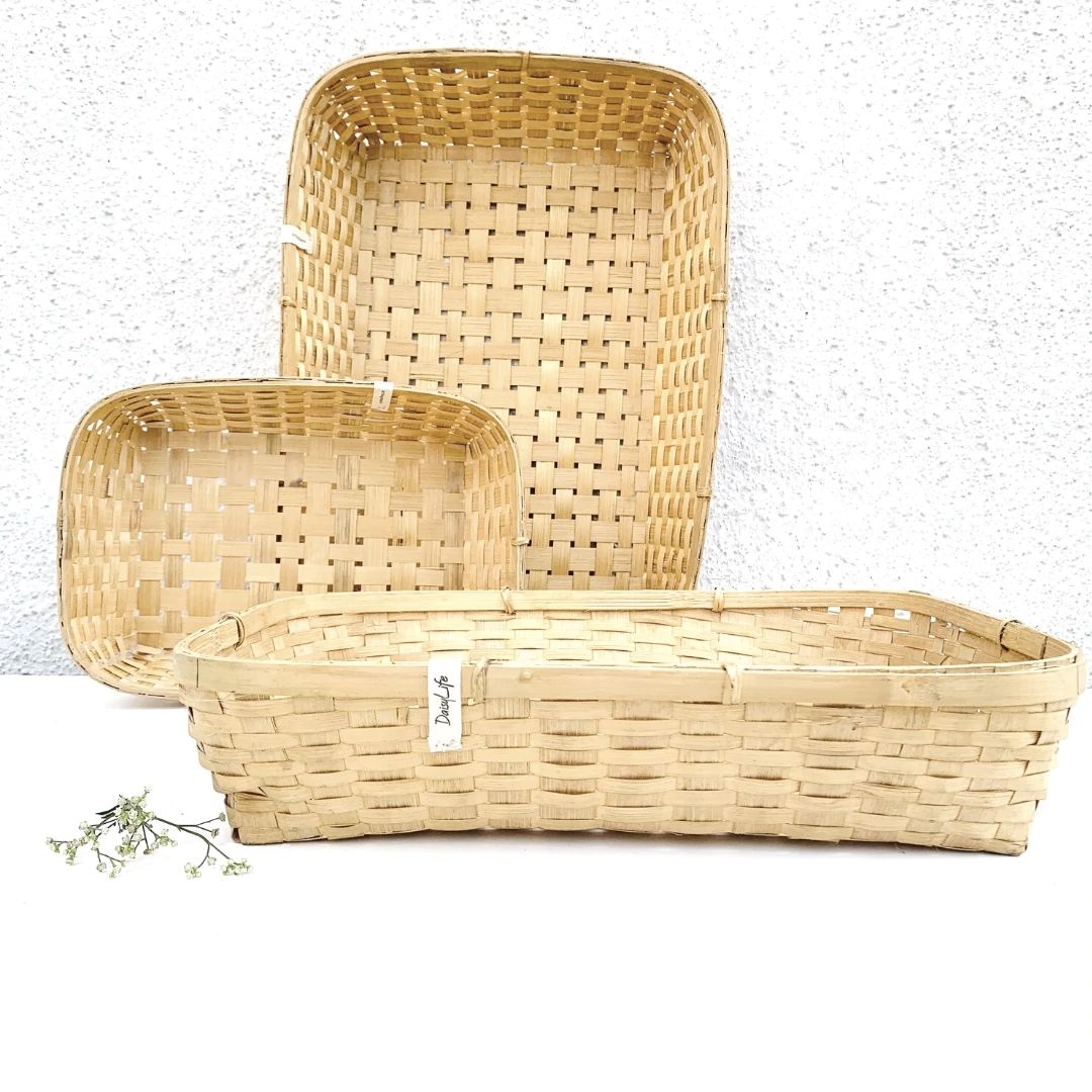 Bamboo Tray Gift Basket Set 