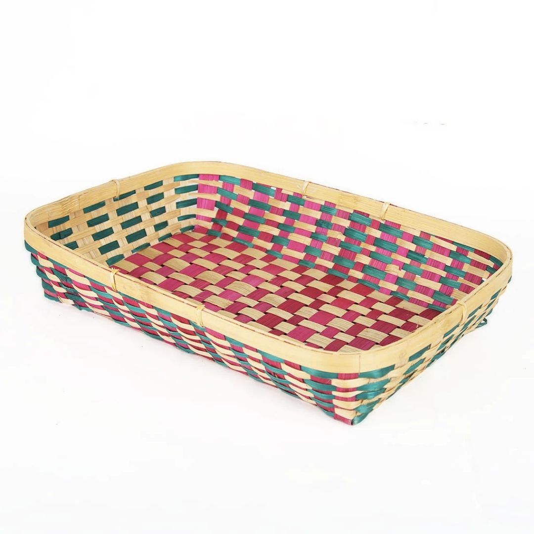 Close up of Bamboo Tray Gift Basket 
