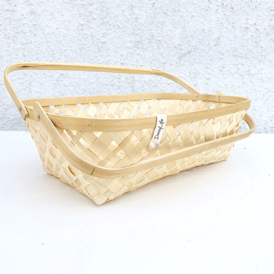 Natural Caddy Long Tub Bamboo Basket