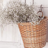 Dry flowers inside Round Hanging Wicker Planter