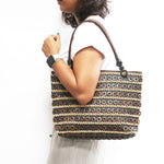 DAISYLIFE Natural and Eco-friendly Fashion 'Linear' coconut tote bag Brown Colour, casual, party wear