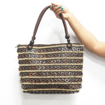 DAISYLIFE Natural and Eco-friendly Fashion 'Linear' coconut tote bag Brown Colour, casual, office use