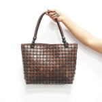DAISYLIFE Natural and Eco-friendly Fashion 'Linear' coconut tote bag Brown Colour, casual, office use
