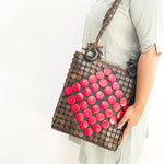 DAISYLIFE Natural and Eco-friendly Fashion Wristlet Purse/Bag - Red and Brown color, casual