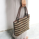 DAISYLIFE Natural and Eco-friendly Fashion 'Linear' coconut tote bag Brown Colour, casual, office use