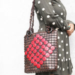 DAISYLIFE Natural and Eco-friendly Fashion Wristlet Purse/Bag - Red and Brown color, casual