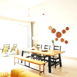 Basket put on wall for wall decor on dining table