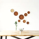 Basket put on wall for wall decor on dining table