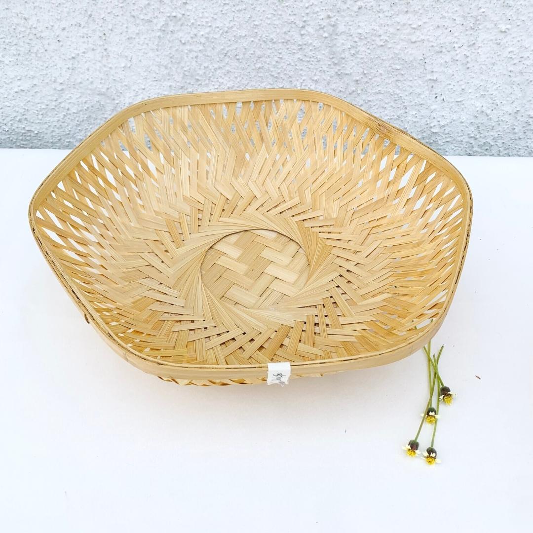 Hexa Bamboo Basket Natural, simple bamboo multi-purpose baskets