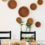 Basket put on wall for wall decor on dining table