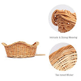 DAISYLIFE Natural Wicker Round Basket for storage and display