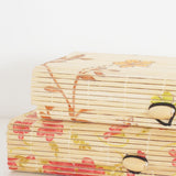 Natural bamboo box for storage and as spectacle case floral print