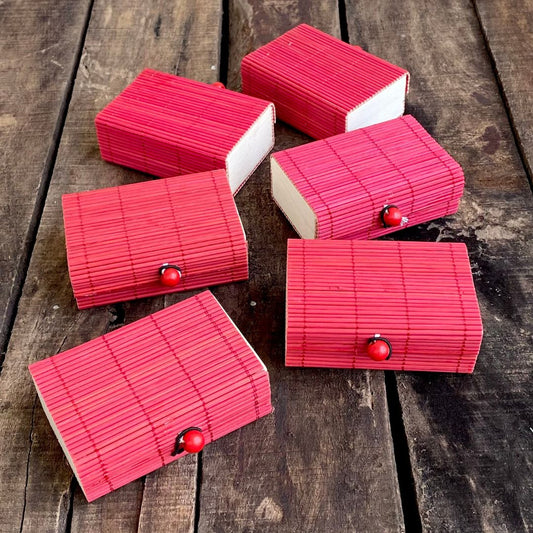 Coral Bamboo Box for Gifting and Storage, Set of 6