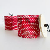 Set of 2. Bamboo storage boxes for organizing jewelry, art materials, stationery, cotton swabs or other knick-knacks