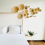 Straight view of Sea wall decor arrangement in bedroom set up