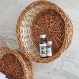 Spa Suite Wall Baskets used as a space for essential oils, loofas, etc.