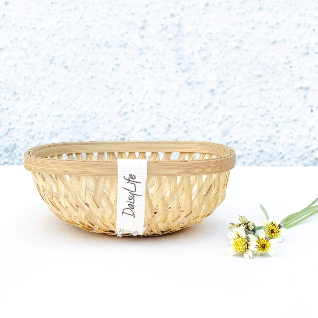 Square, Natural, simple bamboo multi-purpose baskets