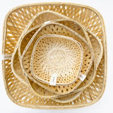Many square bamboo basket kept inside each other