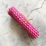 Pink colour lightweight, finely handwoven natural bamboo sheet