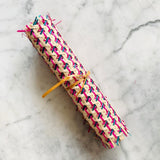 Pink & green colour lightweight, finely handwoven natural bamboo sheet