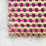 Pink & green colour lightweight, finely handwoven natural bamboo sheet