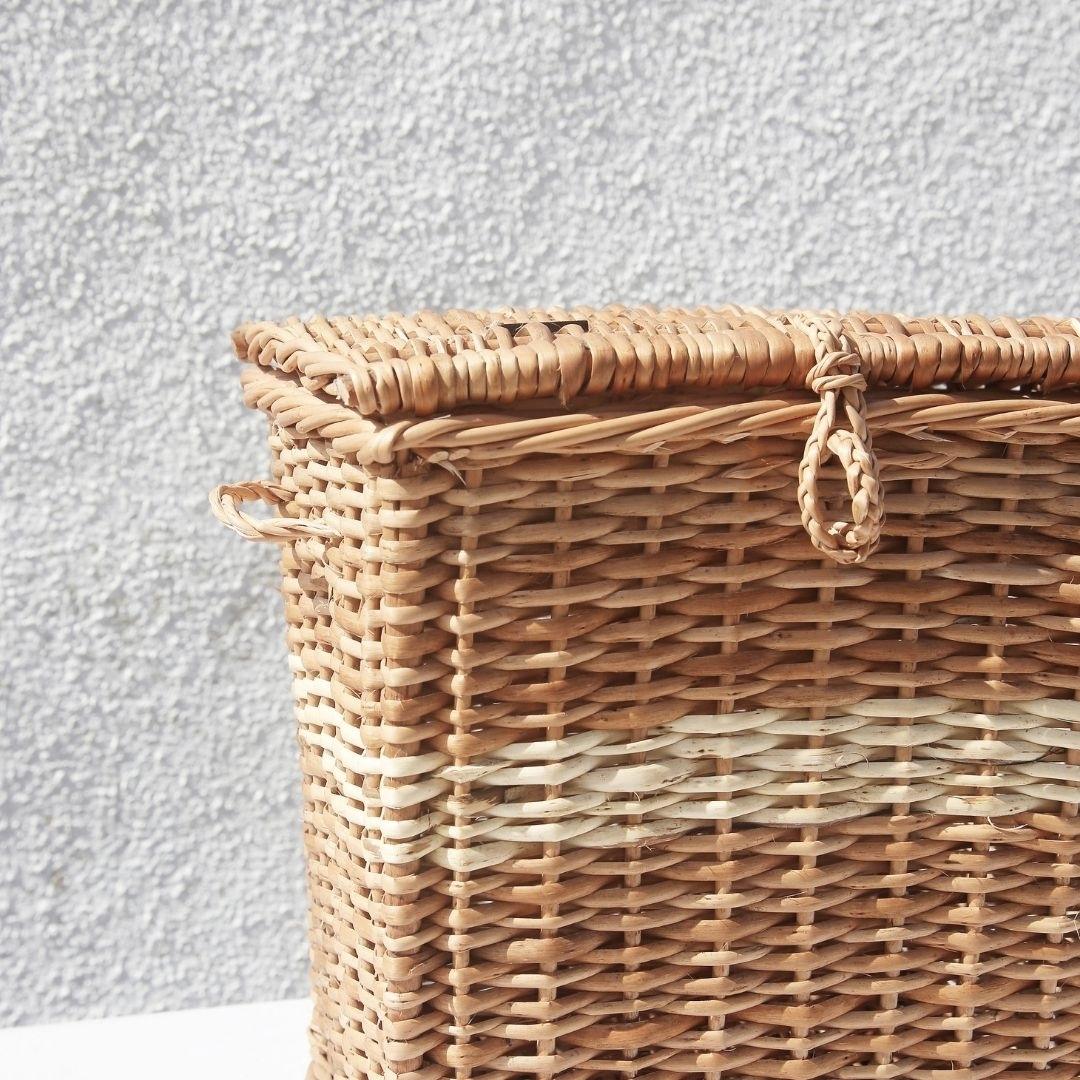Close up of Wicker Box- Laundry Basket