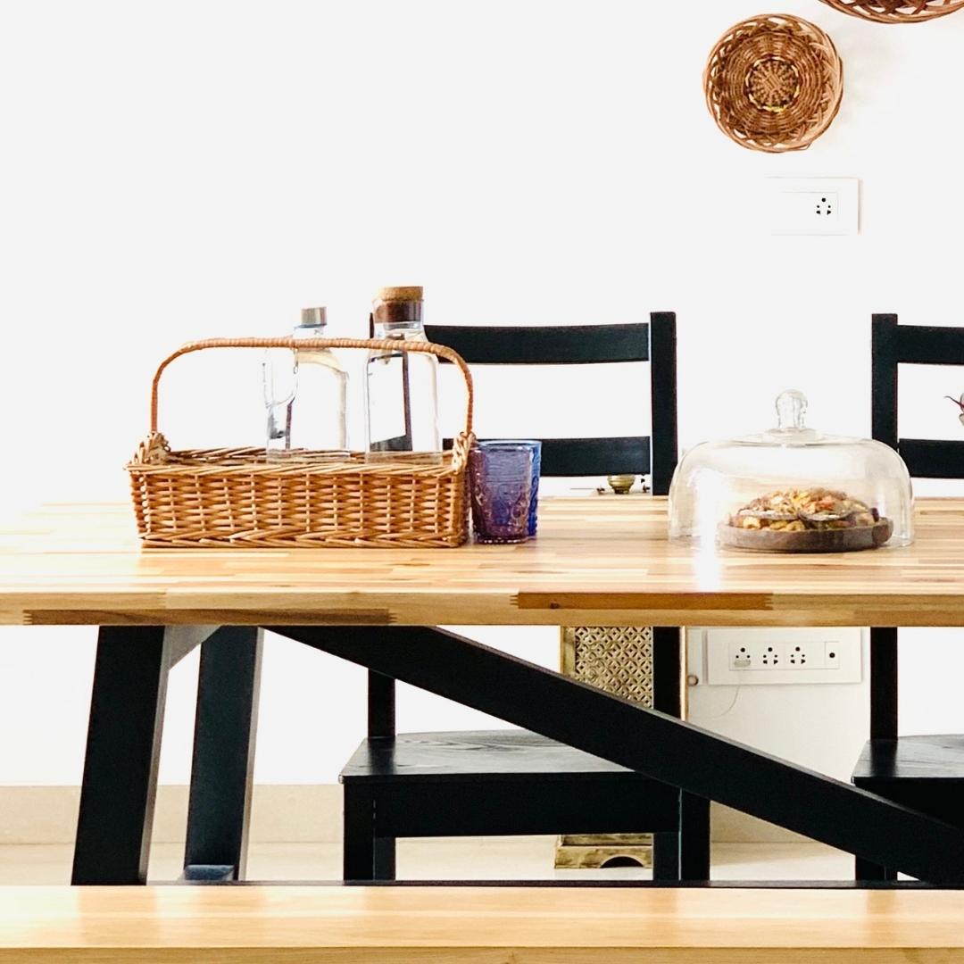 Wicker Caddy Basket on dining table