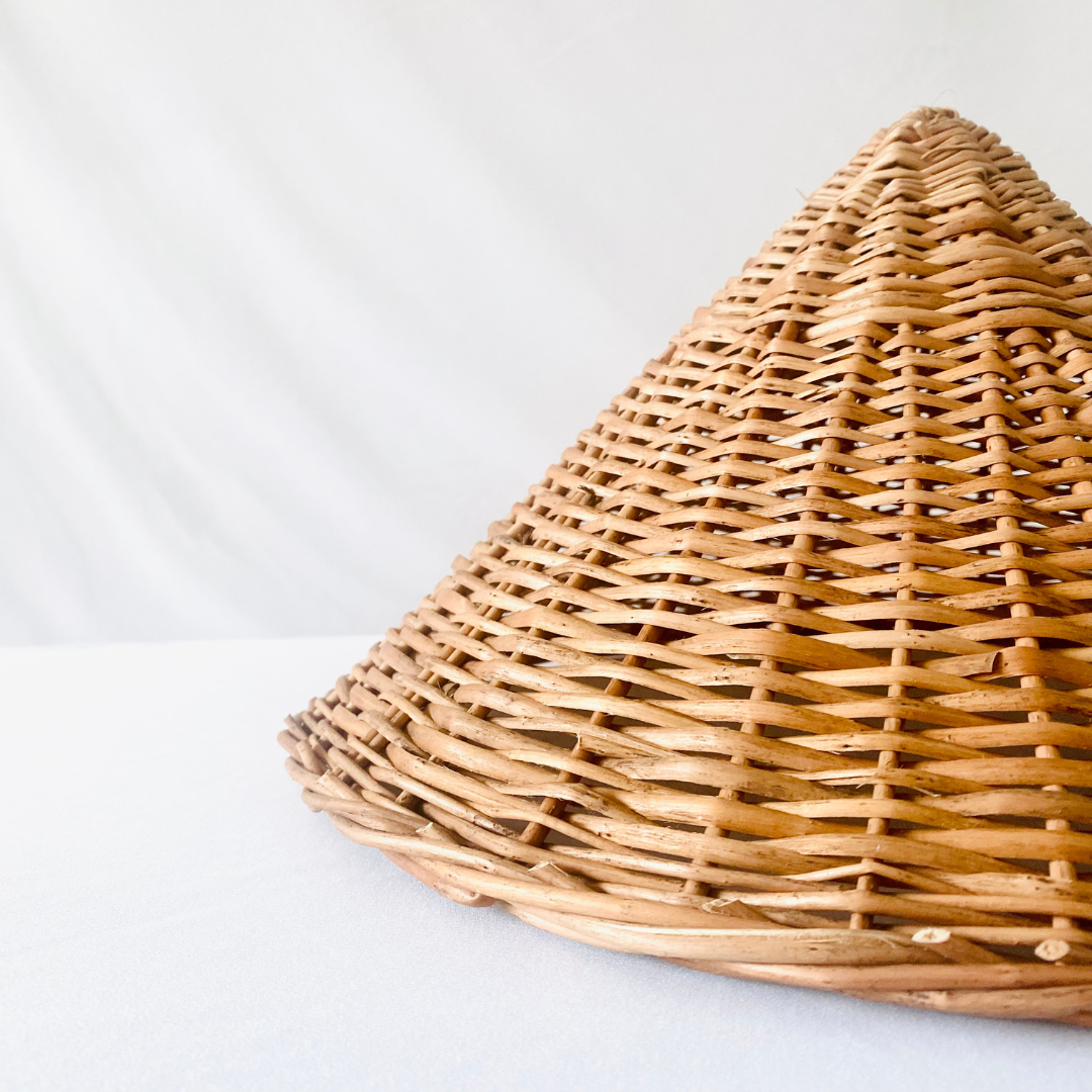 Natural, simple wicker handwoven lampshade 