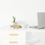 Natural and Eco-friendly Natural Wooden fish kept on office table