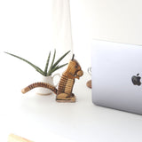 DaisyLife "Skippy" Wooden Squirrel with Chestnut for office décor
