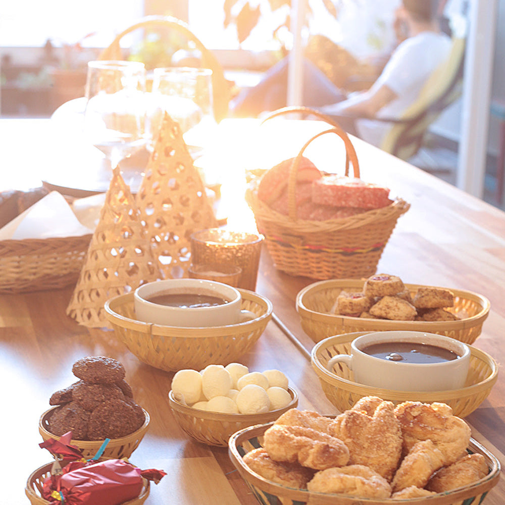DaisyLife bamboo and wicker baskets for serving and tableware, decor