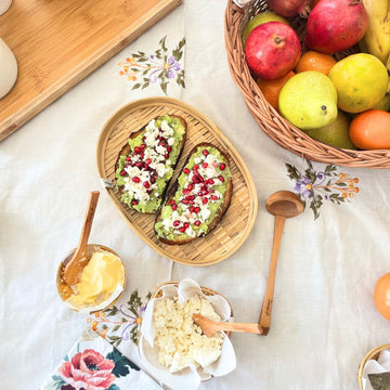 AVOCADO HEART : Avocado Sourdough Toast with Pomegranate & Feta Recipe