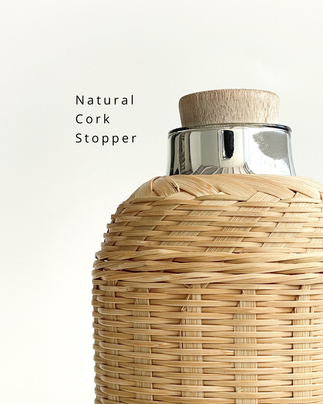 Bamboo flask with Natural Cork Stopper