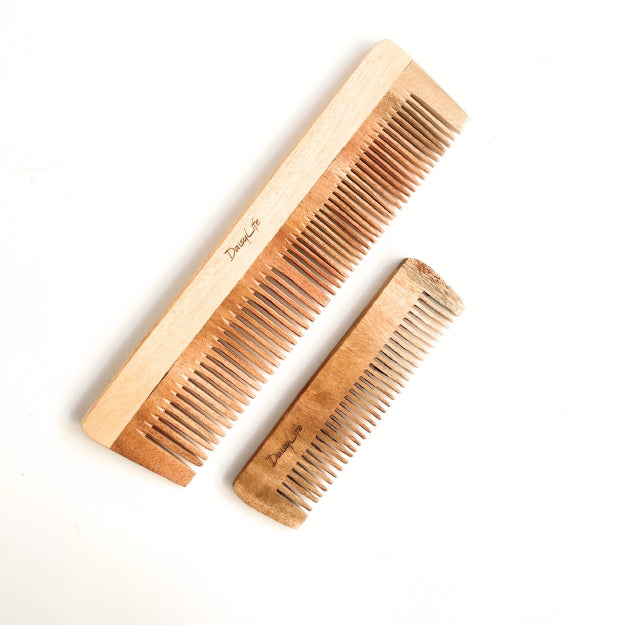DaisyLIfe Big and Small combo wooden neem comb