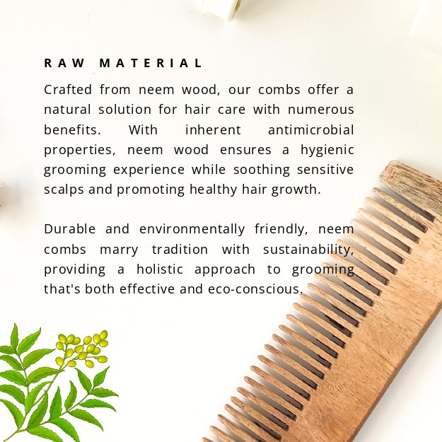 Material specification of DaisyLIfe Big and Small combo wooden neem comb