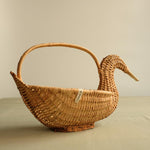 Duck Wicker Caddy Basket with handle for storing purpose