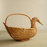 Duck Wicker Caddy Basket with handle for storing purpose