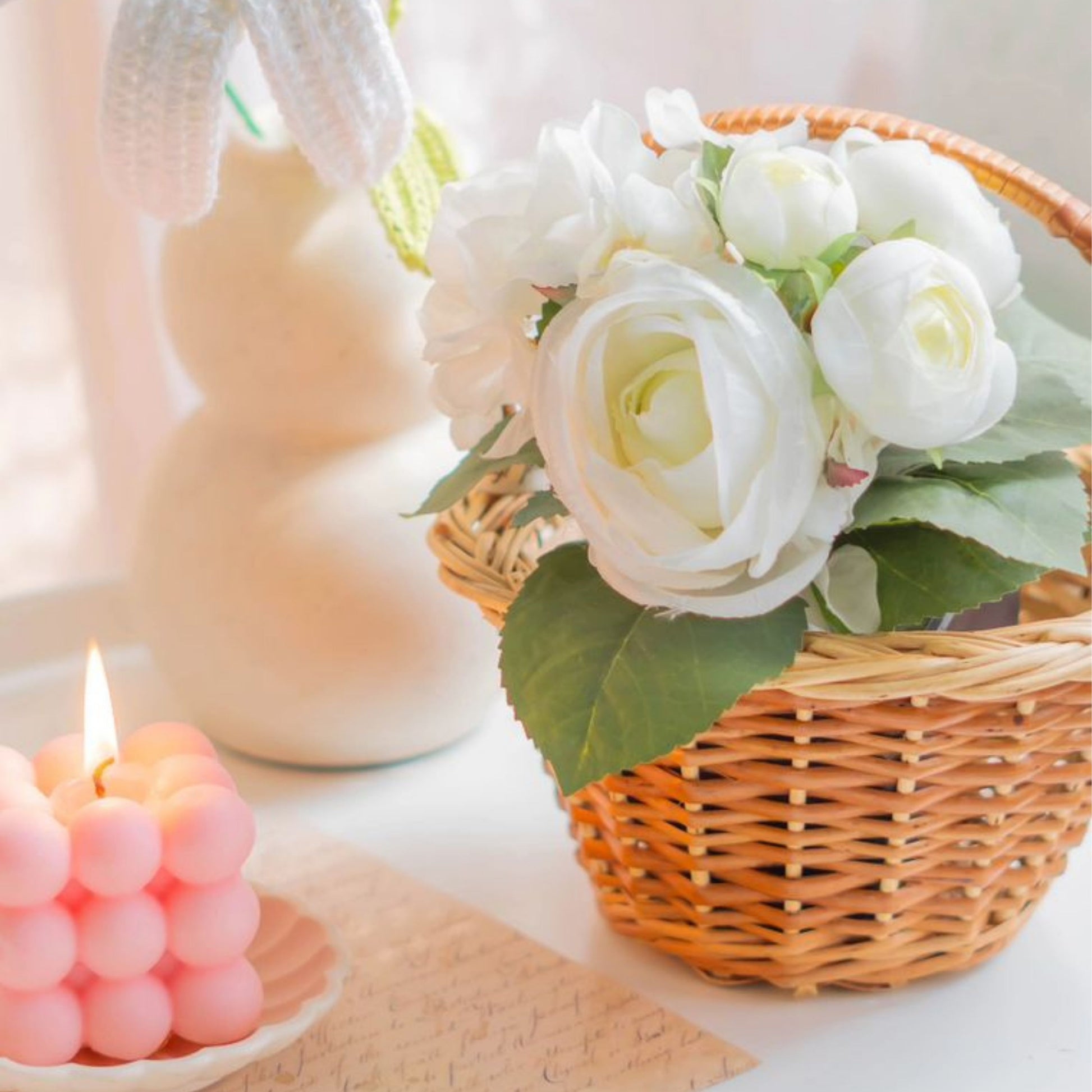 DaisyLife flower girl wicker basket for decoration