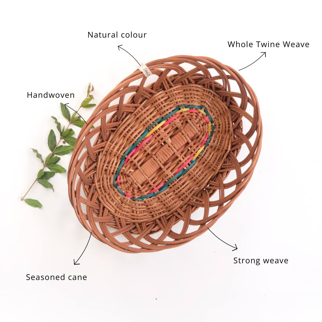 Oval Ring Wicker Basket 