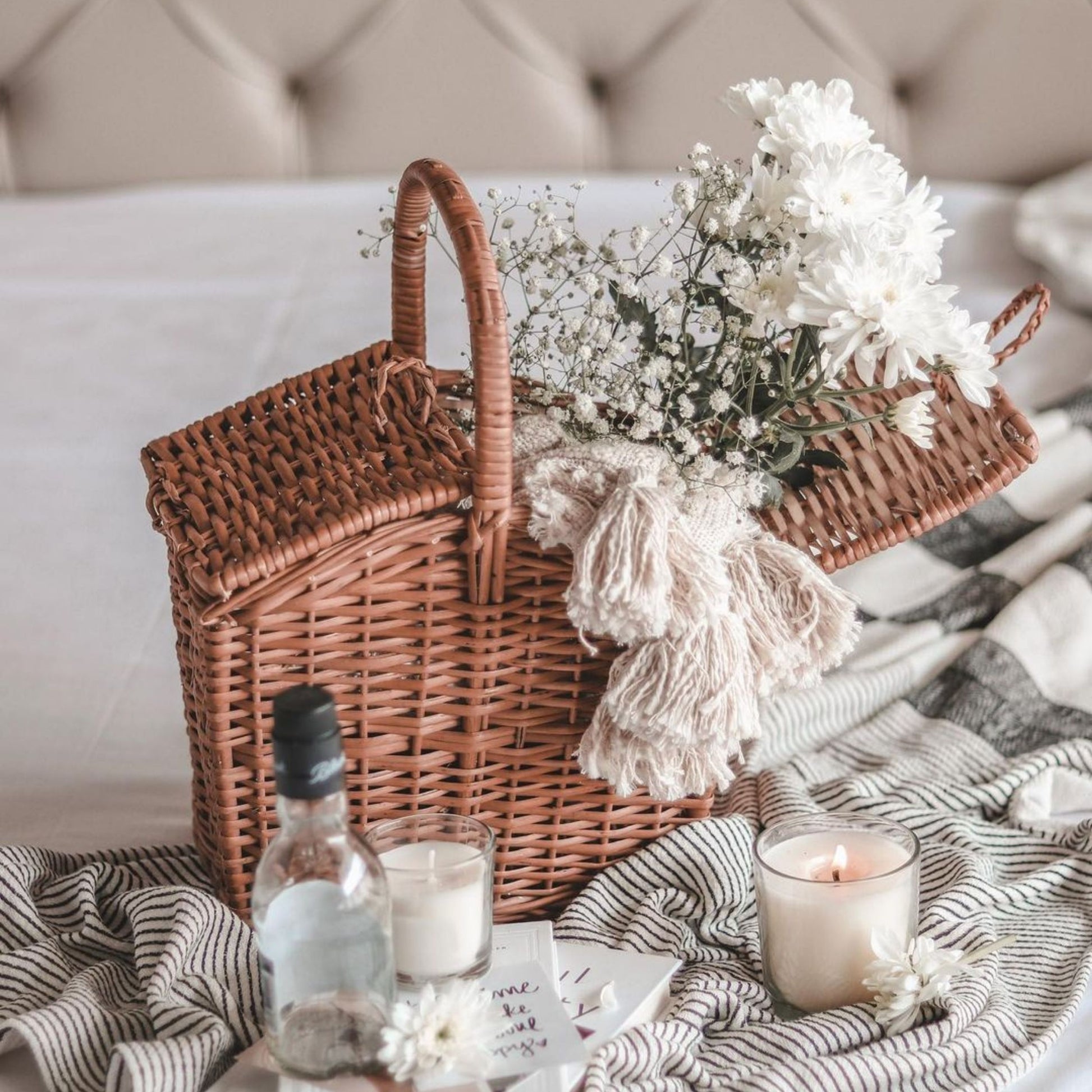 DaisyLife Wicker Picnic Basket